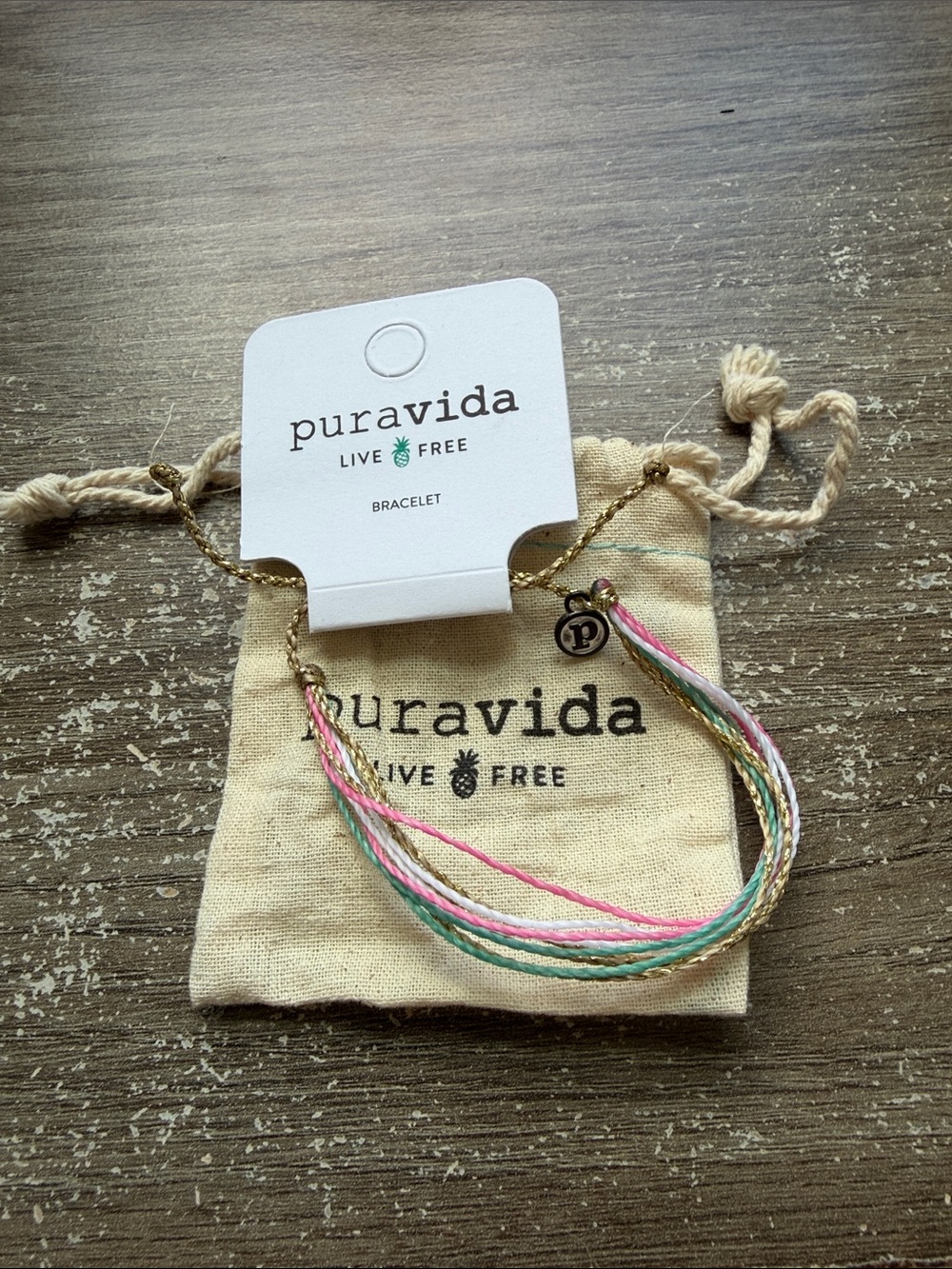 Pura Vida Pastel Braided Multi-Strand Bracelet - Pink, Mint & Gold